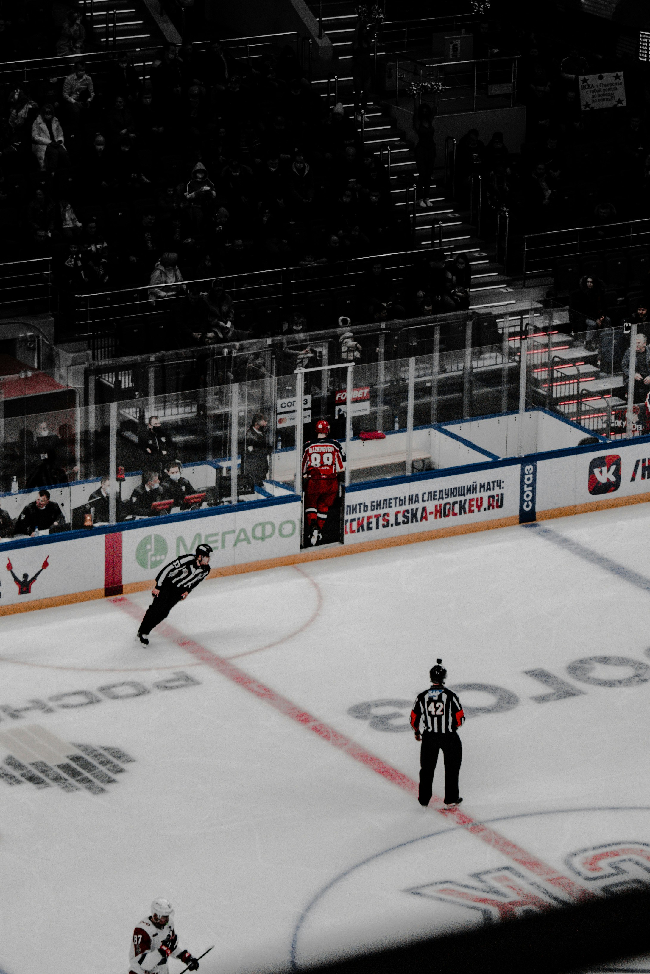 ice hockey players on ice hockey stadium